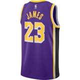 Lakers Violet Retro Round Neck Hot Pressed Jersey
