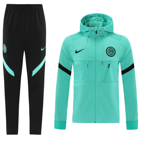 21-22 Inter Milan Green Hoodie Suit