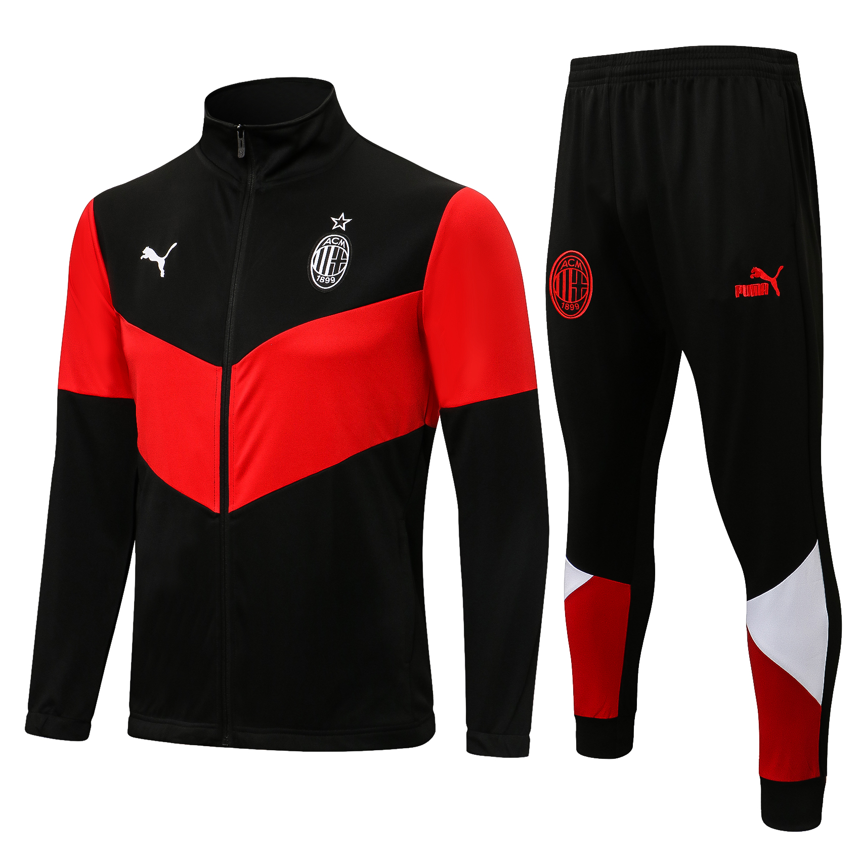 21-22 AC Milan Black-Red Jacket Suit