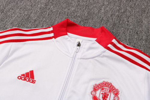 21-22 Manchester United White-Red Jacket Suit