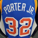 75th Anniversary Porter jr.#32 Warriors Vintage Blue NBA Jersey