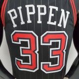 75th Anniversary Pippen#33 Bulls Flyers Black NBA Jersey