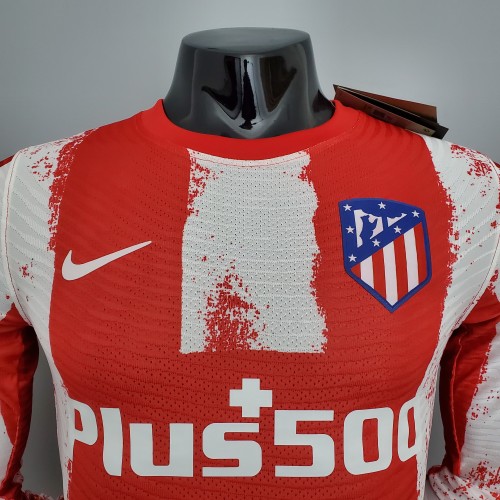 21-22 Atletico Madrid home Player Version Long Sleeve