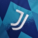 22-23 Juventus Training Blue Geometric Pattern Fans Jersey