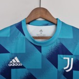 22-23 Juventus Training Blue Geometric Pattern Fans Jersey