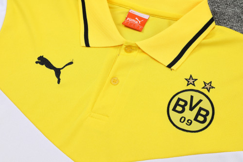 Dortmund POLO kit yellow and white Short Sleeve Suit