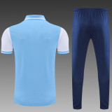 Marseille POLO kit blue and white Short Sleeve Suit