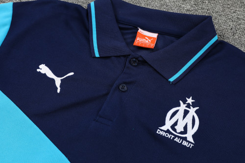 Marseille POLO kit royal blue Short Sleeve Suit