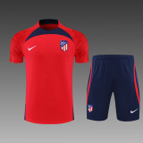 22-23 Atletico Madrid Training Red short sleeve Suit(With short)/22-23 马竞短袖训练服