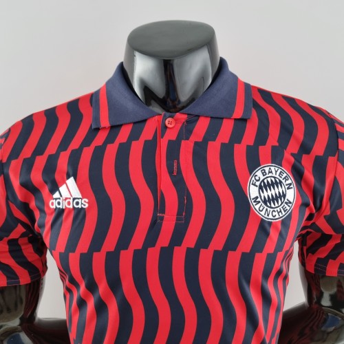 22-23 Bayern Munich red and black stripes Polo