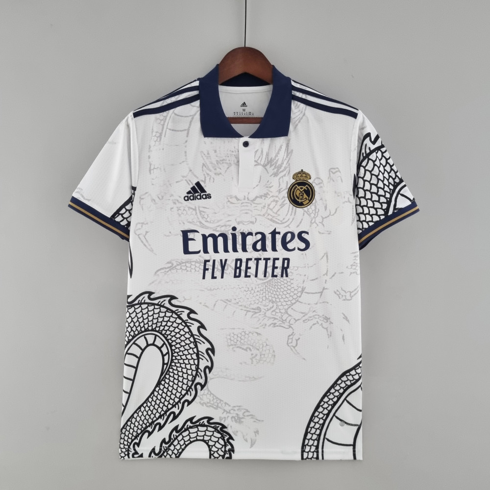 22-23 Real Madrid Chinese Dragon White Fans Jersey