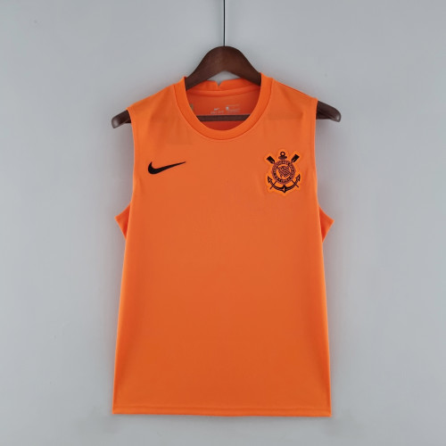 22-23 Corinthians Pre-match Training Orange Vest Jersey