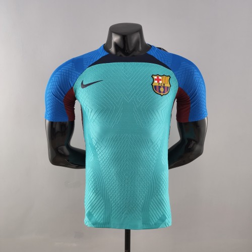 22-23 Barcelona Training Suit Blue and Green Player Jersey