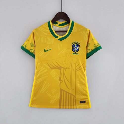 2022 Brazil Home Yellow woman Jersey