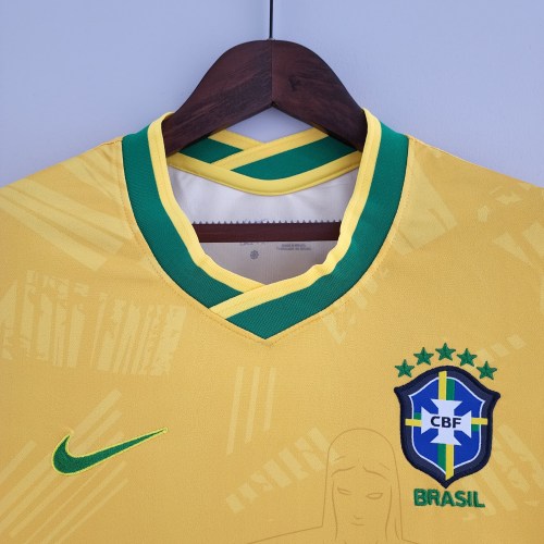 2022 Brazil Home Yellow woman Jersey