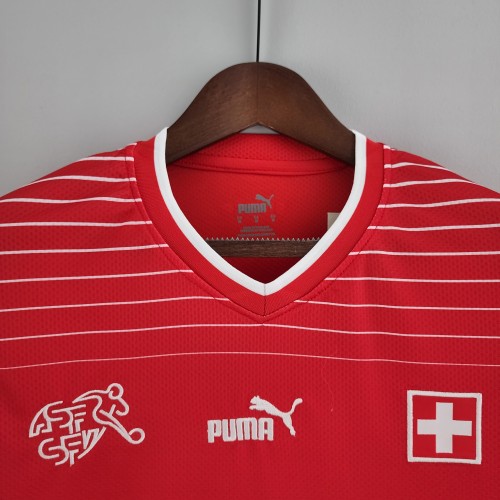 2022 Switzerland Home Red Fans Jersey