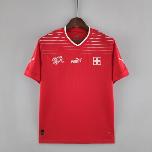 2022 Switzerland Home Red Fans Jersey
