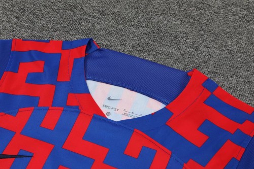 22-23 Barcelona training red and blue camouflage Vest Suit