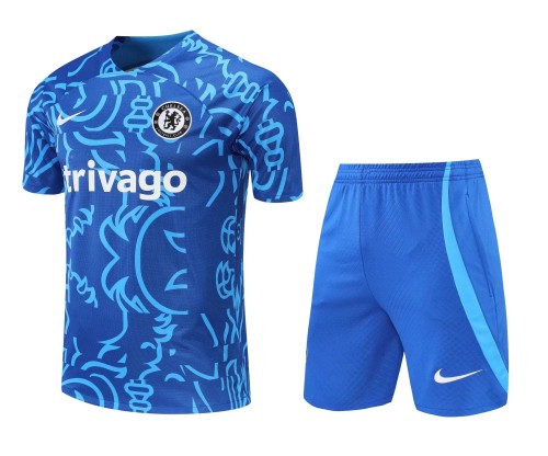 22-23 Chelsea training Blue Short Sleeve Suit(With short)