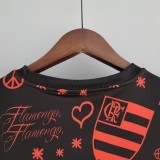 22-23 Flamengo Pre-match Black Red Fans Jersey