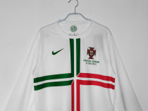 2012 Portugal White Long Sleeve Retro Jersey/2012 葡萄牙长袖白色