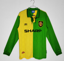 1992-1993 Manchester United Away Long Sleeve Retro Jersey/92-93 曼联客场长袖