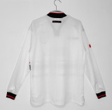 97-98 Manchester United White Long Sleeve Retro Jersey/97-98 曼联长袖