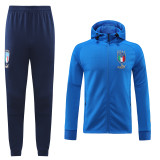 2022 Italy Light Blue Hoodie Suit