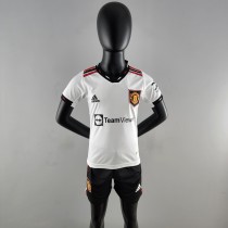 22-23 Manchester United Away White Kid Kit