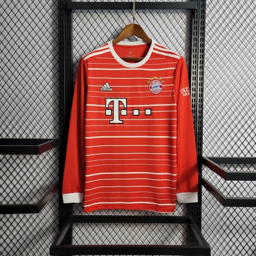 22-23 Bayern Munich Home  Long Sleeve Jersey