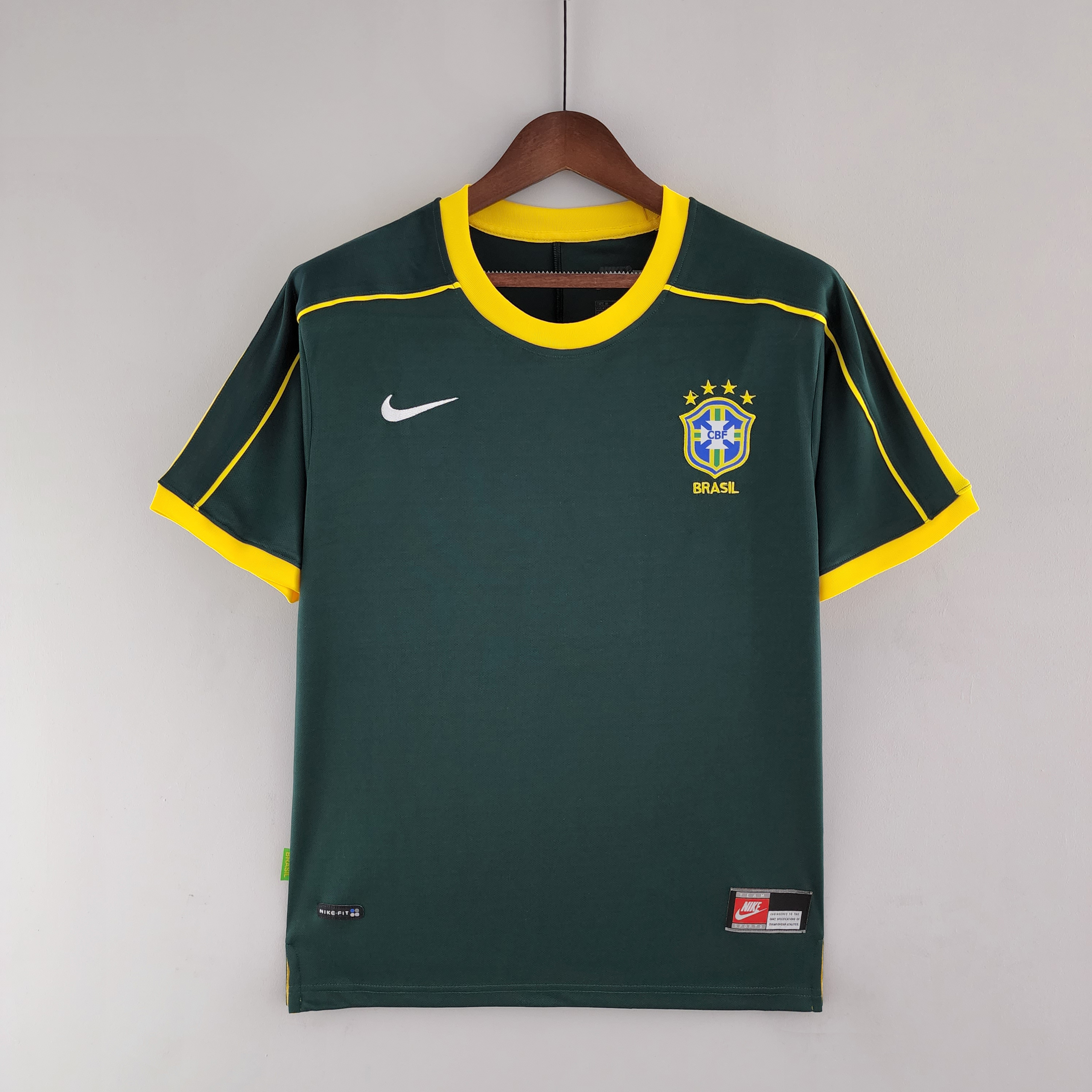 Retro 1998 Brazil Goalkeeper Orange Jersey - Kitsociety