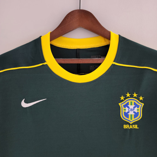 1998 Brazil Green Goal Keeper Retro Jersey