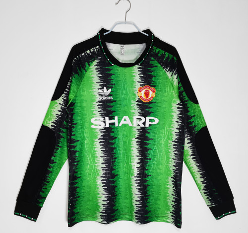 90-91 Manchester United Goal Keeper Green Long Sleeve Retro Jersey