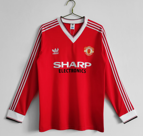 1983 Manchester United Home  Long Sleeve Retro Jersey
