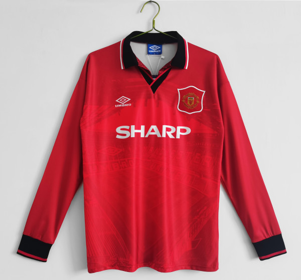94-96  Manchester United Home Long Sleeve Retro Jersey/94-96 曼联主场长袖