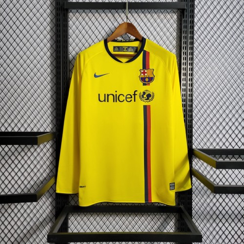 08-09 Barcelona Away Long Sleeve Retro Jersey/08-09 巴萨客场长袖