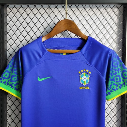 2022 Brazil Away Blue Kid Kit