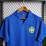 1957-1962 Brazil Away Blue Retro Jersey/1957-1962巴西客场