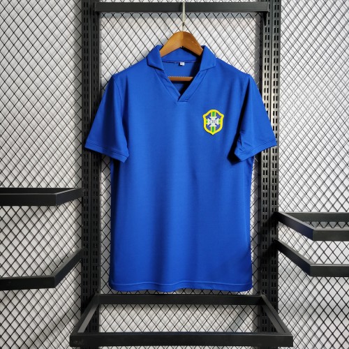 1957-1962  Brazil Away Blue Retro Jersey