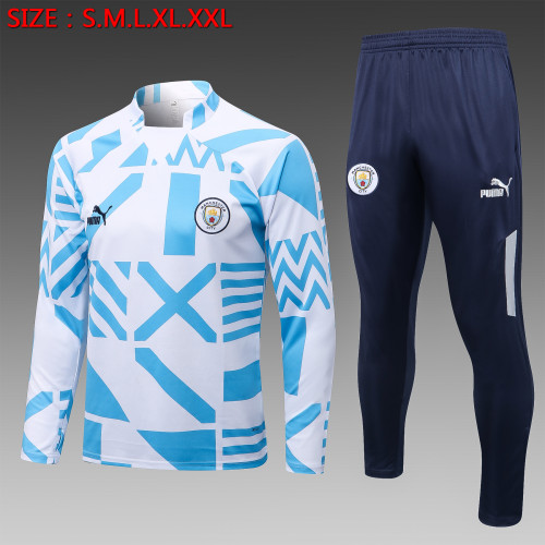 22-23 Manchester City White and Blue Training suit