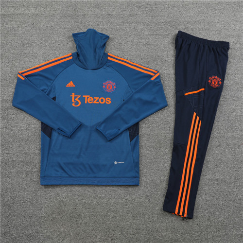 22-23 Manchester United Blue High Neck Training suit