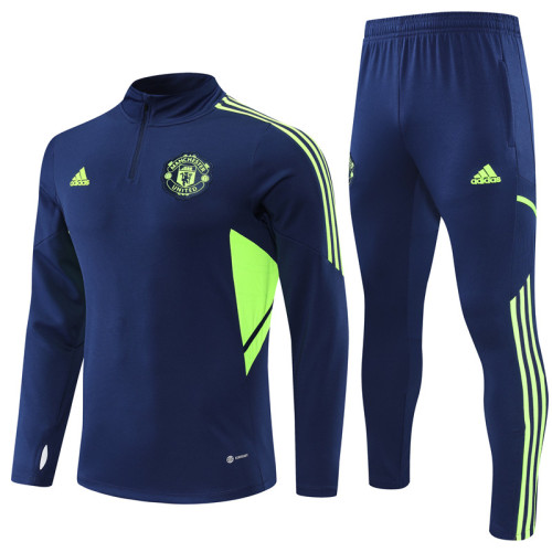 22-23 Manchester United Navy Blue  Training suit