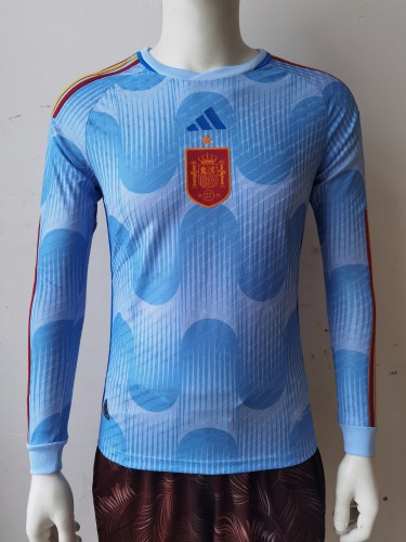2022 Spain Away Player Version long sleeve Jersey