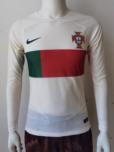 2022 Portugal Away Player Jersey Long Sleeve jersey