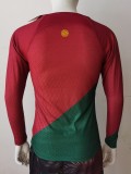 2022 Portugal Home Player Jersey Long Sleeve jersey/2022 葡萄牙主场长袖球员版