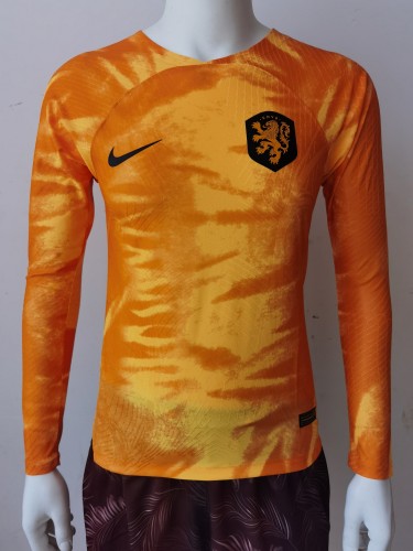 2022 Holland Home Orange Player Version Long Sleeve Jersey