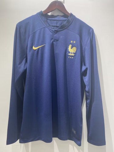 2022 France Home Long Sleeve Fans Jersey