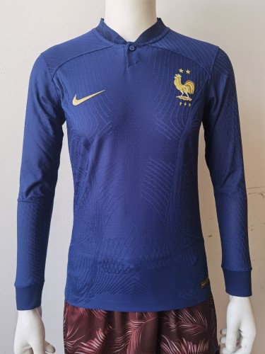 2022 France Home Long Sleeve Player version Jersey