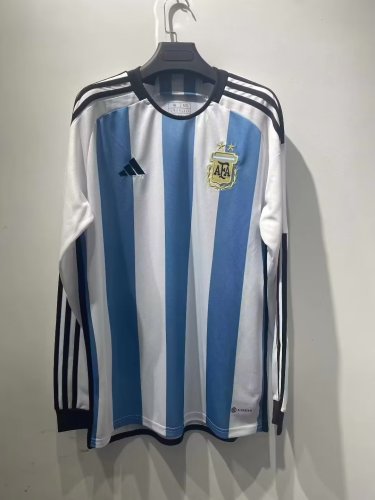 2022 Argentina Home Long Sleeve Fans Jersey
