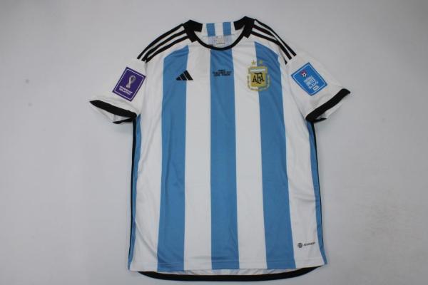 2022 Argentina Home Final Game Fans Jersey/2022 阿根廷主场决赛球迷版2星